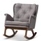Baxton Studio Maggie Grey Upholstered Walnut-Finished Rocking Chair 143-7847 - alternate 1